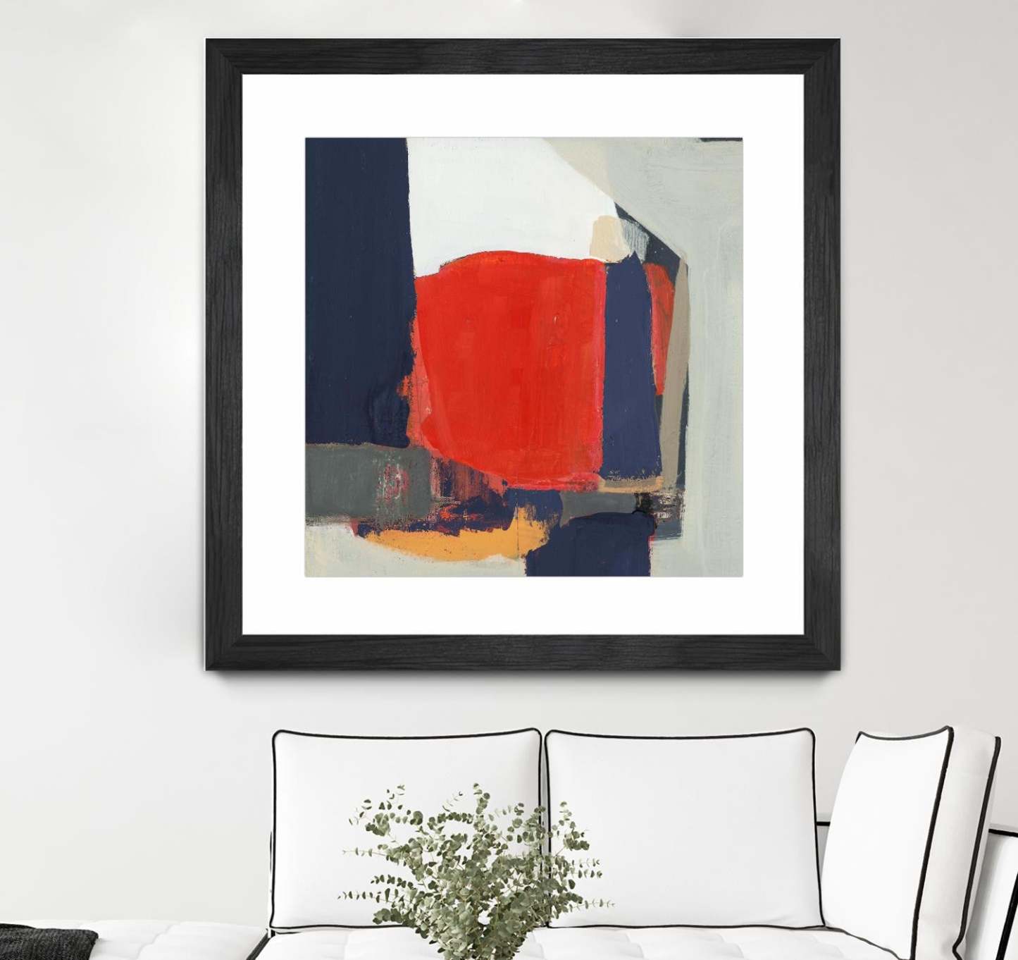 Orange Crush V6 Matted and Framed Black 36x36 Wall Art|Œuvre d'art murale encadrée noire et mate « Orange Crush V6 » 36 x 36