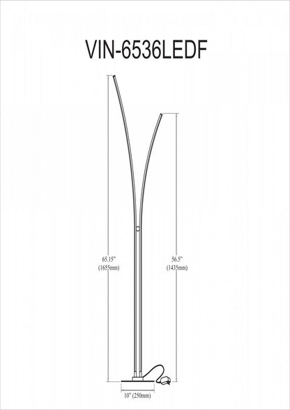 Dainolite Vincent Floor Lamp 34w Matte Black White Acrylic Diffuser|Lampe à pied Vincent de Dainolite en acrylique blanc qui diffuse la lumière, avec fini noir mat et ampoule de 34 W