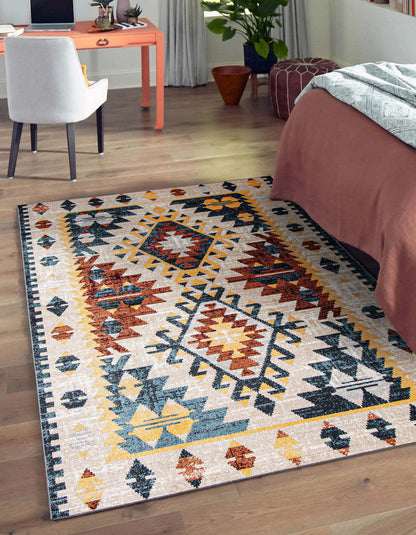 Tapis mosaïque taupe/cuivre lavable en machine - 8'0 x 10'0|Carpette Mosaic taupe et cuivre lavable à la machine - 8 pi 0 po x 10 pi 0 po|D86FJPDP