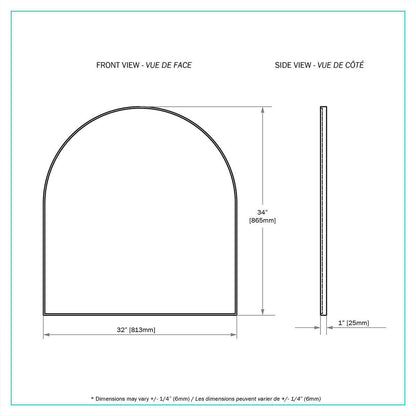 Stooni Black 34.05 Mirror|Miroir Stooni de 34,05 po noir