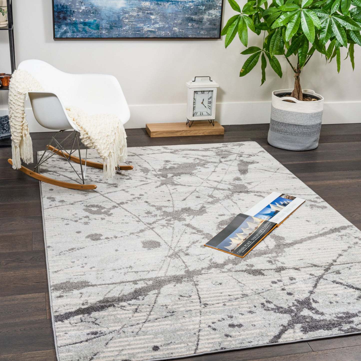 Tapis Roma Splash gris 7 x 10 | Tapis Roma Splash grise 7 x 10 | D80GFUQ6