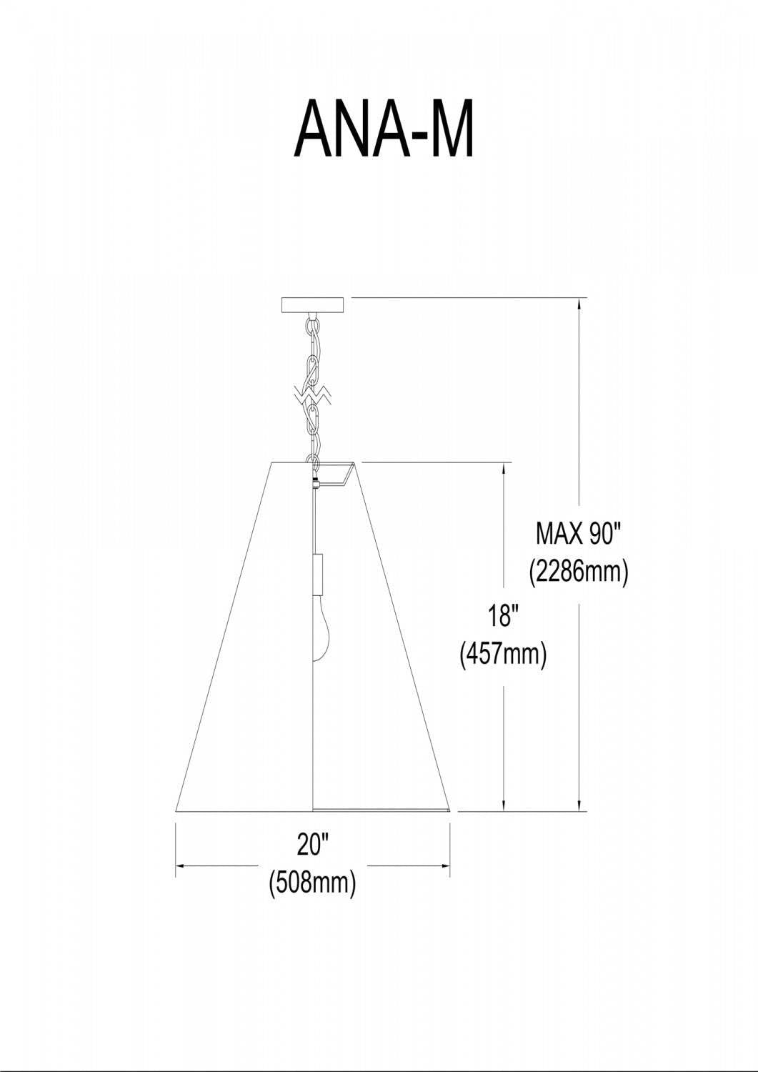 Dainolite Anaya 1 Light Pendant Medium Matte Black Black/White Shade Lamp|Luminaire suspendu moyen Anaya de Dainolite avec abat-jour noir et blanc, fini noir mat et 1 ampoule
