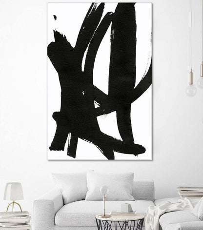 Œuvre d'art murale « Composition en noir et blanc 7 » 84 x 54 cm
