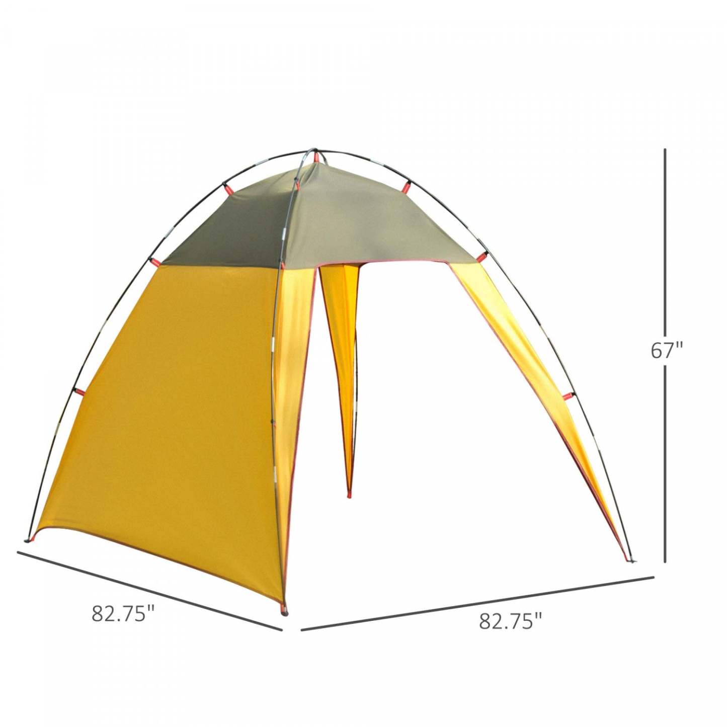 Outsunny 7x7x5.5ft Tente De Plage Pliante Exterieure Pliante Pare-soleil Abri De Patio Auvent De Camping Fast Pit|Outsunny 7'x7 'x5.5' Outdoor Folding Pop Up Beach Tent Sun Shade Shelter Patio Camping Canopy