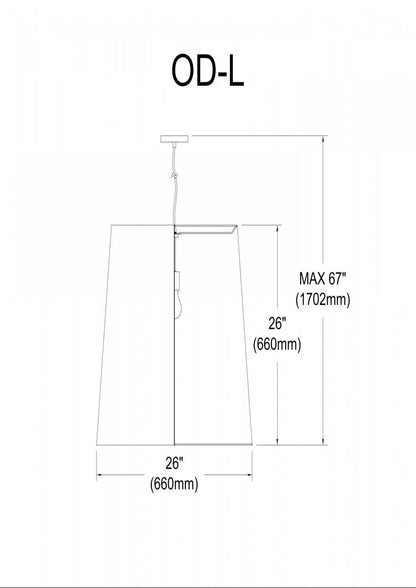 Dainolite Oversize Drum 1 Light Pendant Large Black/Silver Shade Lamp|Grand luminaire suspendu de Dainolite avec très grand abat-jour cylindrique noir et argenté, et 1 ampoule