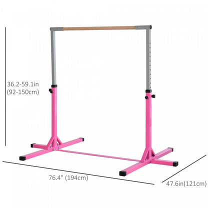 Soozier Barre de Gymnastique Professionnelle pour Enfants, Équipement de Gymnastique à Domicile pour Tout-Petits avec Réglage sur 13 Niveaux