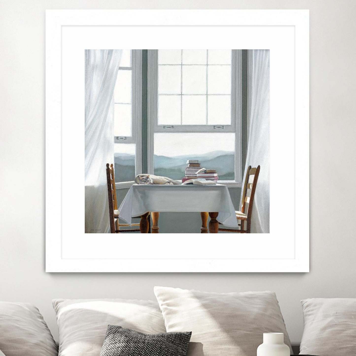 Œuvre d'art murale imprimée blanche et mate « Accidental Scholar » 30 x 30