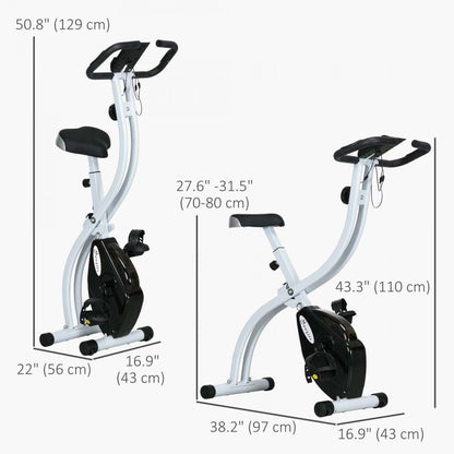 Soozier Velo D'exercice Pliable Avec Resistance A 8 Niveaux Et Roues, Noir