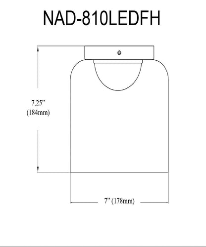 Dainolite Nadine 7dia. Lampe LED Flush Mount 10w Chrome Poli Verre Clair|Plafonnier affleuré Nadine de Dainolite de 7 po de diamètre en verre transparent, avec finition chromé poli et ampoule à DEL de 10 W