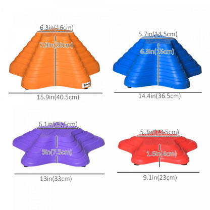 Outsunny 11pcs Plus Grandes Pierres D'équilibre Pour Enfants Avec Fond Antidérapant, Obstacle Empilable