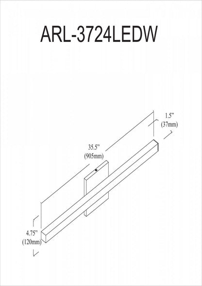 Dainolite Arandel Vanity Light 24w LED Lampe Diffuseur Noir Mat|Lumière de coiffeuse Arandel de Dainolite qui diffuse la lumière, avec fini noir mat et ampoule à DEL de 24 W