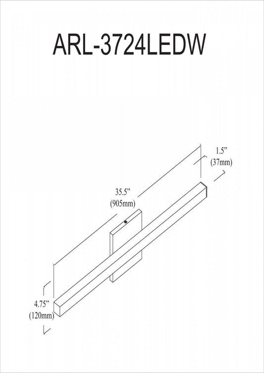 Dainolite Arandel Vanity Light 24w LED Chrome Poli Givré Acrylique Diffuseur Lampe|Lumière de coiffeuse Arandel de Dainolite en acrylique givré qui diffuse la lumière, avec fini chromé poli et ampoule à DEL de 24 W