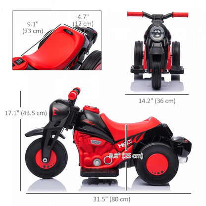 Qaba Velo Electrique, Voiture A Bulles, 3 Roues, Moto Electrique Alimentée Par Batterie 6 V Pour Enfants