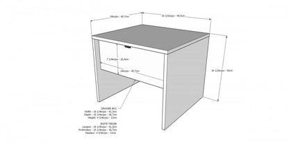Table de nuit Nordika - Blanc et gris | Table de nuit Nordika - blanche et grise | D08HGL7S