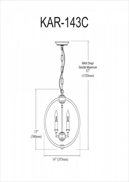 Dainolite Karland 3 Light Chandelier Crystal Studded Banding Polished Chrome Finish Lamp|Lustre Karland de Dainolite avec bande cloutée de cristaux, fini chromé poli et 3 ampoules