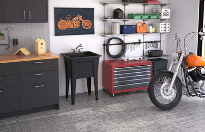 Palary Laundry Tub Accent Cabinet - Black|Armoire d'appoint Palary avec cuve pour la buanderie - noire