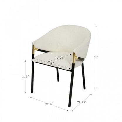 Pater Modern Dining Chairs With Upholstered Fabric Seating And Metal Legs,white | Pater Chaises De Salle A Manger Modernes Avec Assise Tapisee En Tissu Et Pieds En Metal, Blanc