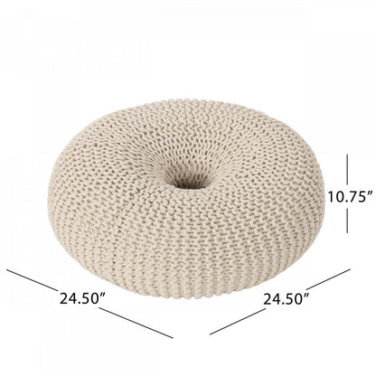 Pouf rembourré Murphy, 100 % coton - Beige | Pouf Rembourré Murphy, 100 % Coton - Beige