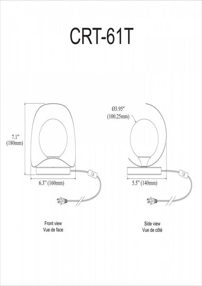 Dainolite Crescent 1 Light Table Lamp Matte Black Finish|Lampe de table Crescent de Dainolite avec finition noire mate et 1 ampoule