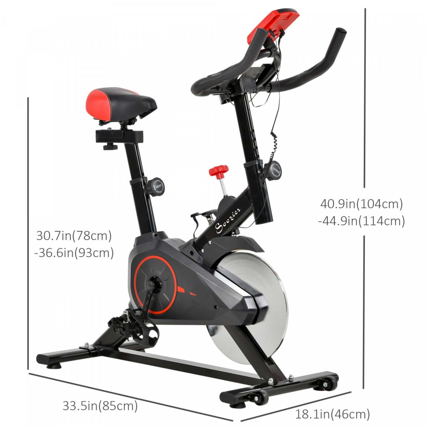 Soozier Velo D'exercice Vertical Velo D'intérieur Cardio Workout Cyclisme Machine Equipement De Fitn