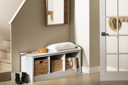 Toza Mudroom Storage Bench - White Pine|Banc de rangement Toza pour vestibule - pin blanc