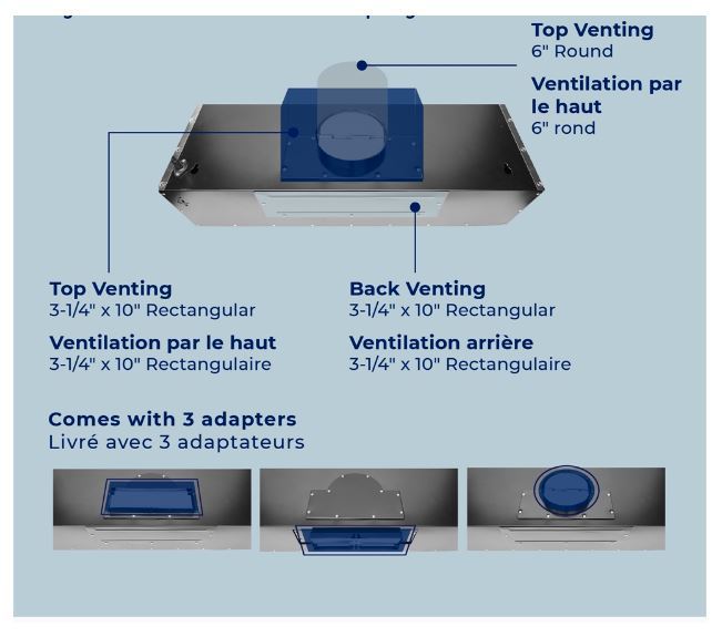 Hauslane 36 Under Cabinet Range Hood - UC-PS18WHT-36|Hotte de cuisinière sous l'armoire Hauslane de 36 po - UC-PS18WHT-36