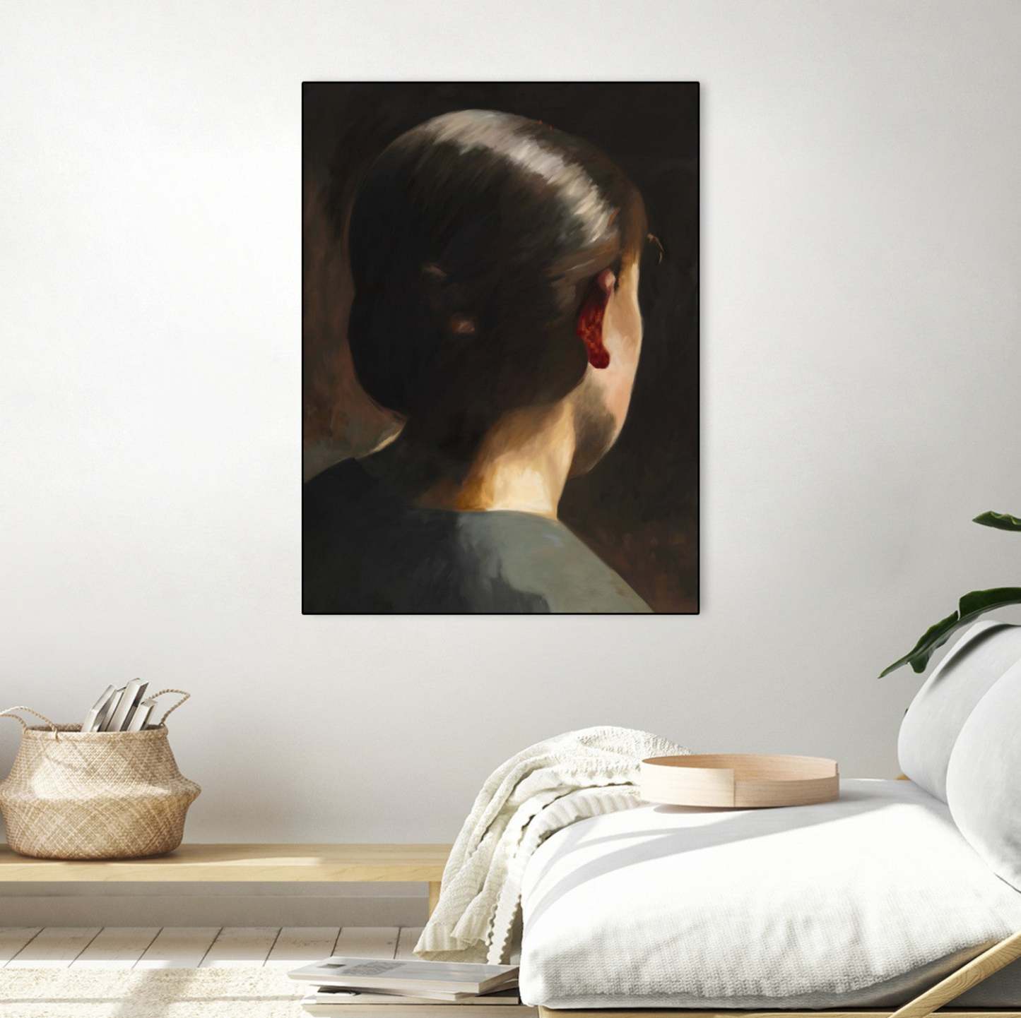 Œuvre d'art murale sur toile encadrée noire « Inès » 24 x 32