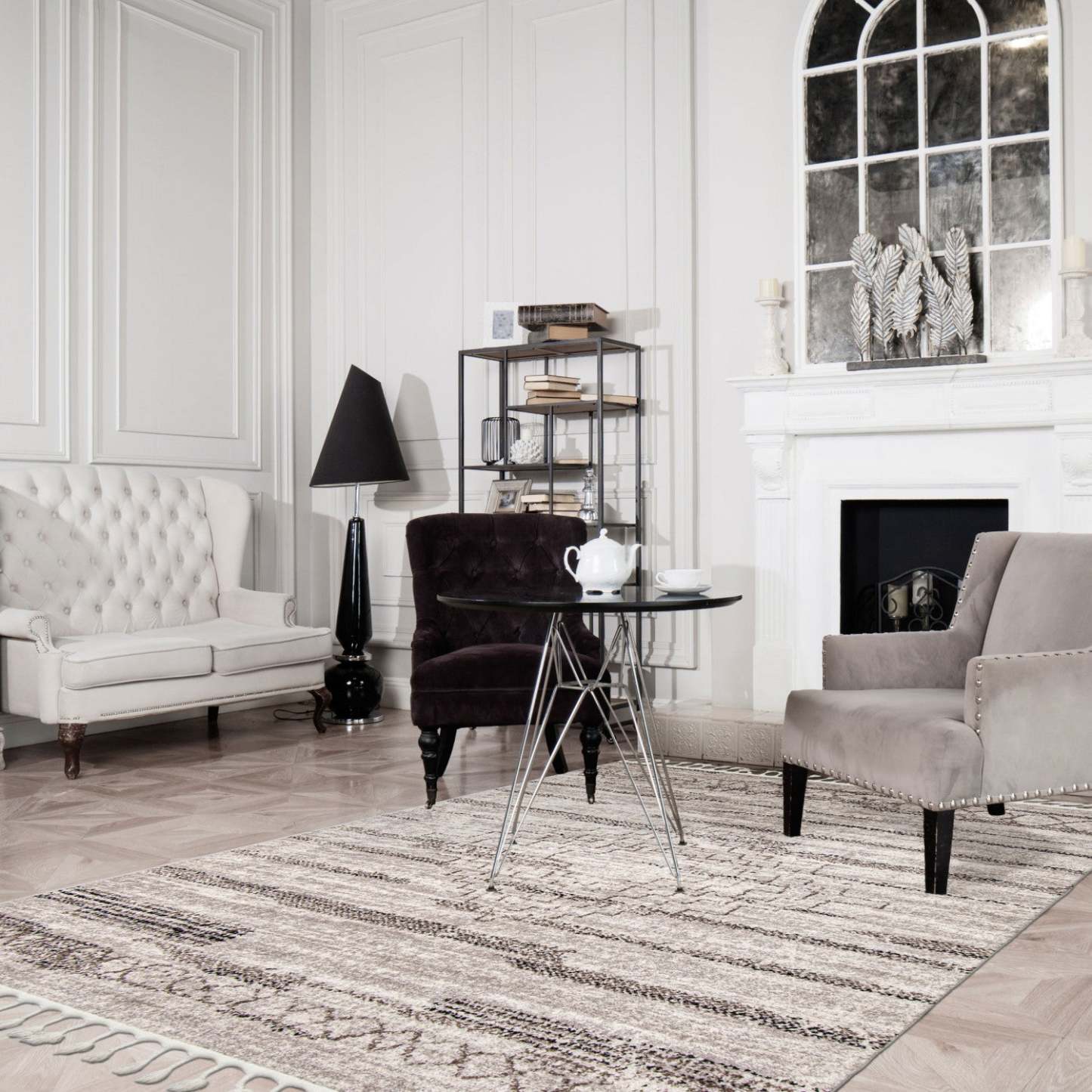 Tapis d'aire Vera Aztec ivoire/gris - 5'2 x 7'5| Carpette Vera Aztèque ivoiregrise - 5 pi 2 po x 7 pi 5 po|D86FZV5Z