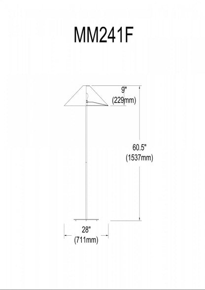 Dainolite Maine 1 Light Lampadaire Aged Brass Black/Gold Tapered Shade|Lampe à pied Maine de Dainolite avec abat-jour effilé noir et doré, fini laiton vieilli et 1 ampoule