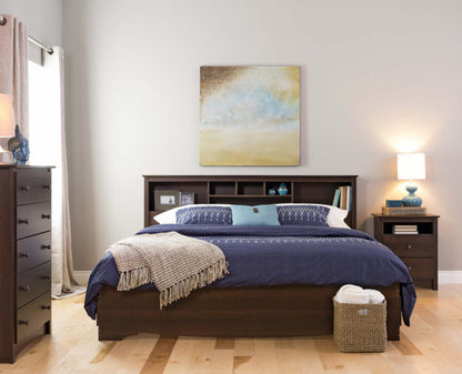 King Bookcase Headboard - Espresso|Tête de lit bibliothèque pour très grand lit - espresso