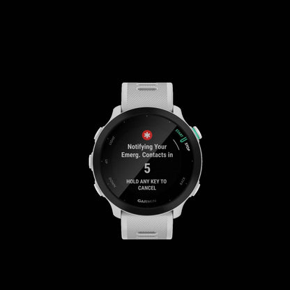 Garmin Forerunner® 55 Montre De Course Gps Intelligente - Suivi Des Sports Et De La Condition Physique, Résistante À L'eau - Blanc