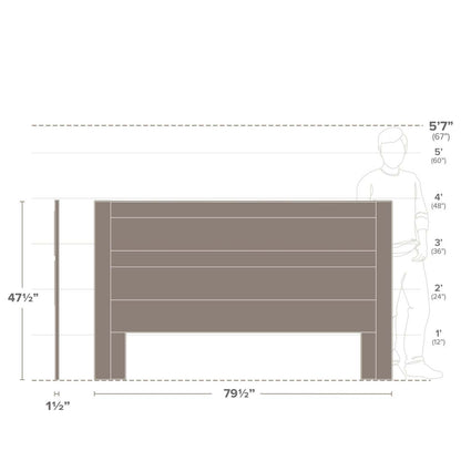 Prepac Rustic Ridge Farmhouse King Headboard - Washed White|Tête de lit pour très grand lit champêtre Rustic Ridge de Prepac - blanc vieilli