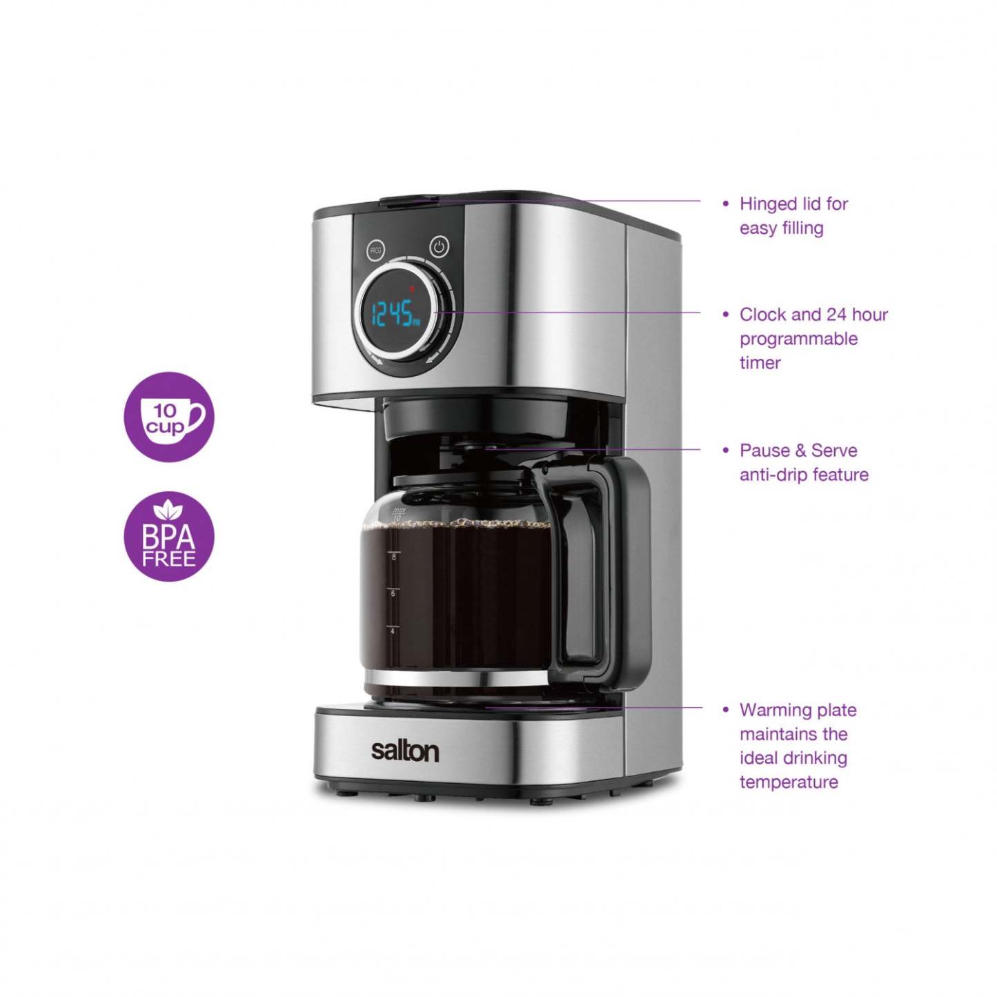 Salton Digital Coffee Maker - FC2074|Cafetière numérique Salton - FC2074