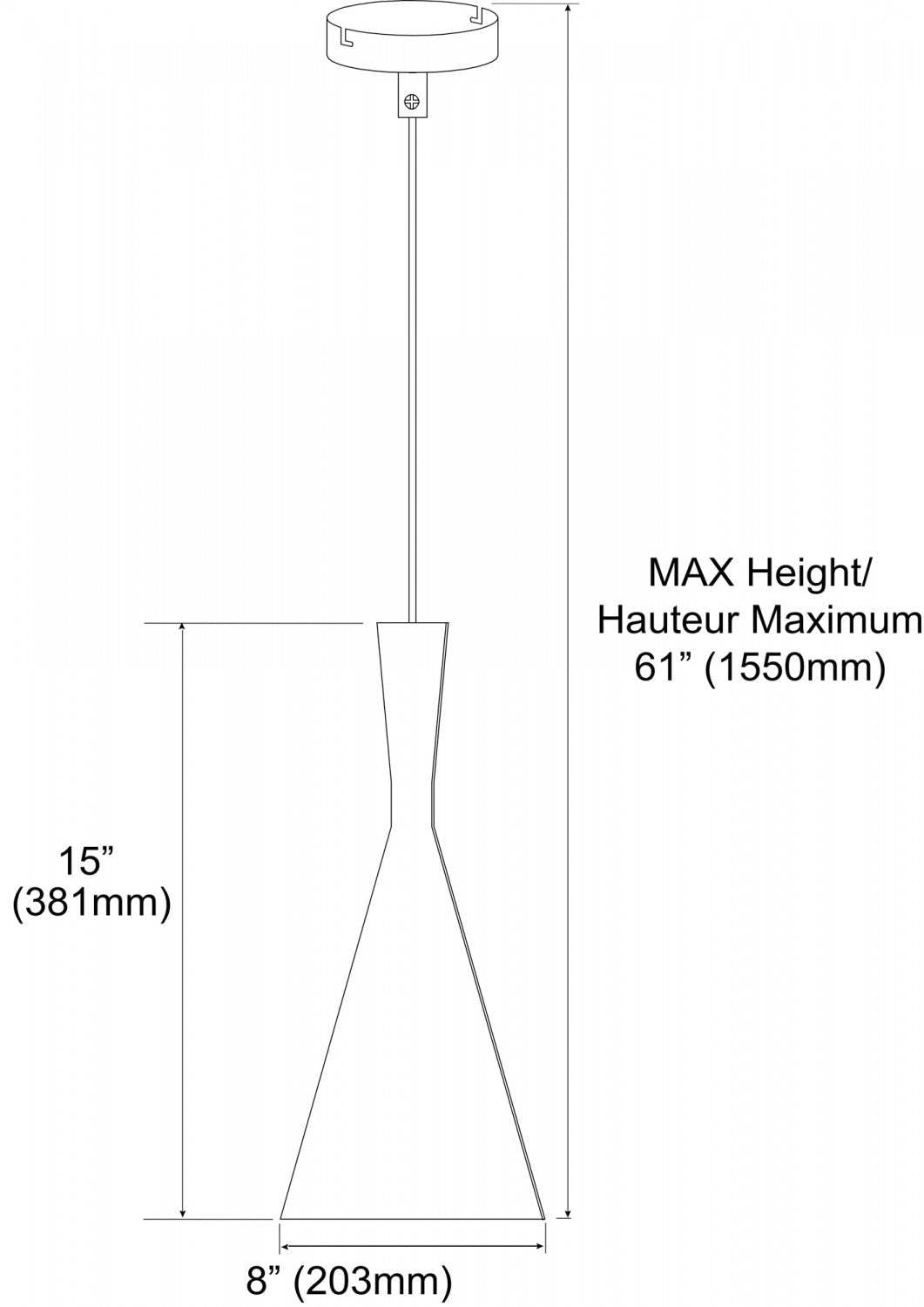 Dainolite Helsinki 1 Light Pendant Cone Matte Black Finish gold Pebbled Interior Lamp|Luminaire suspendu Helsinki de Dainolite en forme de cône, avec intérieur à motif de galets dorés, fini noir mat et 1 ampoule