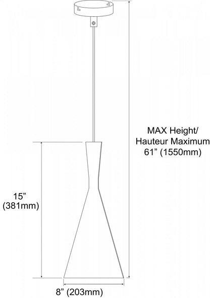 Dainolite Helsinki 1 Light Pendant Cone Matte Black Finish gold Pebbled Interior Lamp|Luminaire suspendu Helsinki de Dainolite en forme de cône, avec intérieur à motif de galets dorés, fini noir mat et 1 ampoule