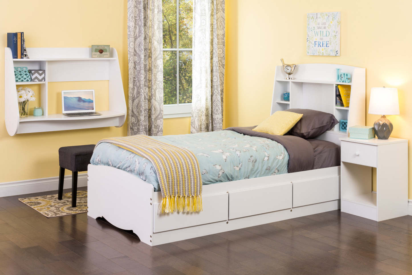 Tête de lit simple Astrid - Blanc|Tête de lit Astrid pour lit simple - blanche