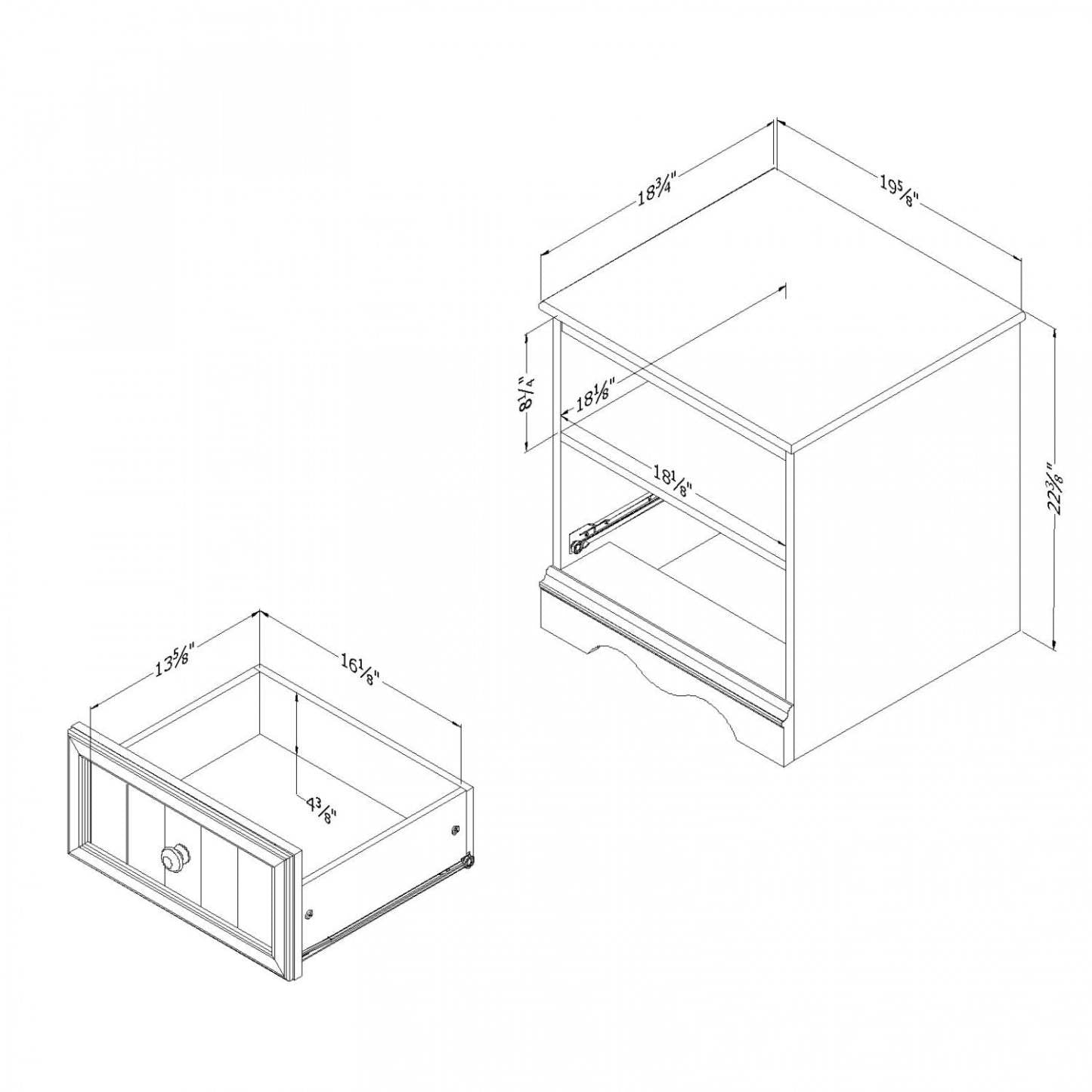 Table de nuit Savannah à 1 tiroir - Table de bout avec rangement - Blanc pur | Savannah Table De Chevet 1 Tiroir - Blanc Solide
