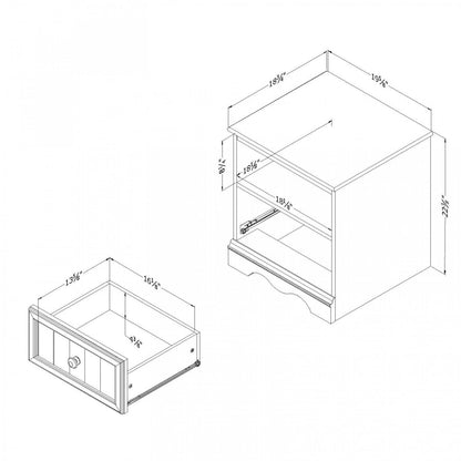 Table de nuit Savannah à 1 tiroir - Table de bout avec rangement - Blanc pur | Savannah Table De Chevet 1 Tiroir - Blanc Solide