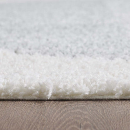 Carpette à poil long Paris crème à motif de cercles - 6 pi 7 po x 9 pi 6 po