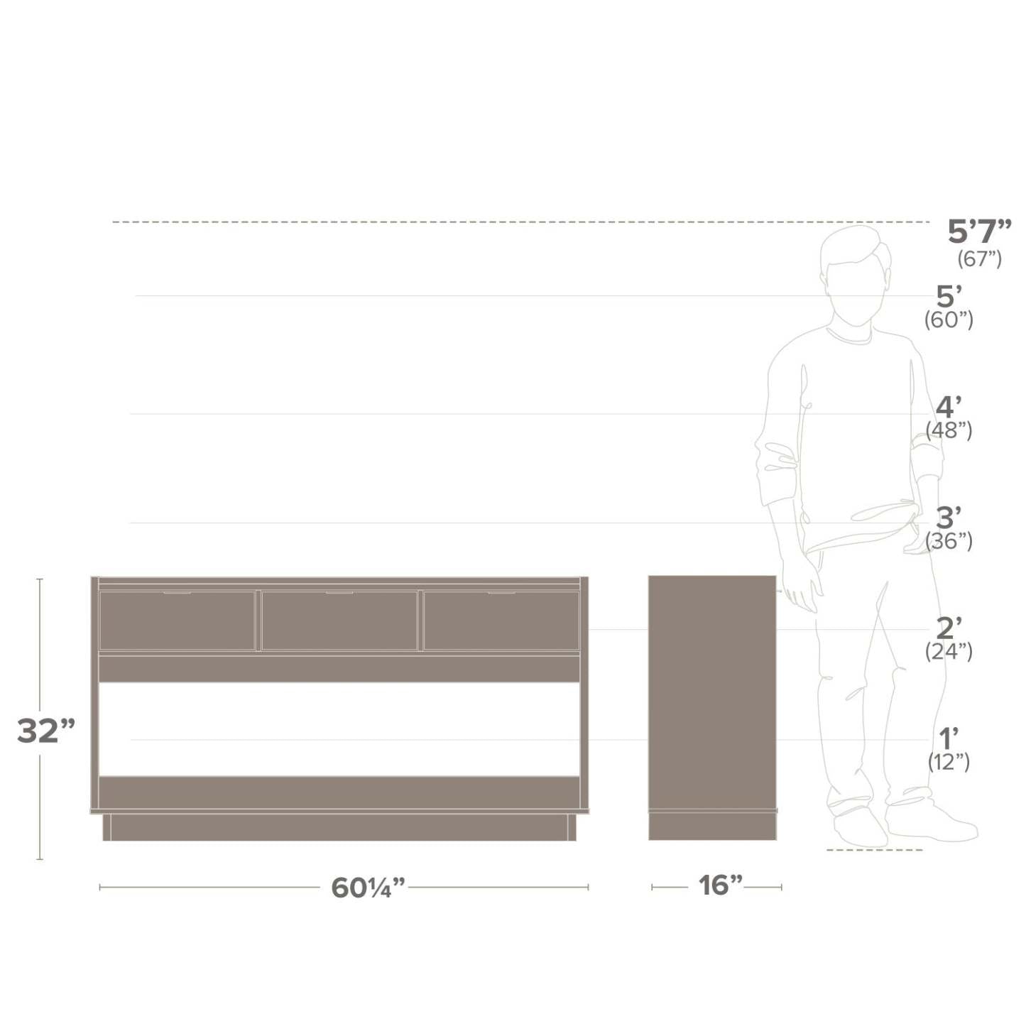Console de buffet Prepac Simply Modern - Noire