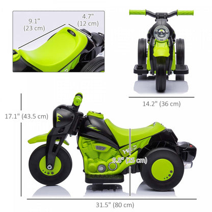 Qaba Velo Electrique, Voiture A Bulles, 3 Roues, Moto Electrique Alimentée Par Batterie 6 V Pour Enf