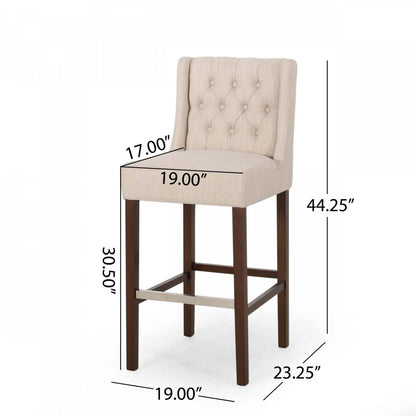 Ensemble de 2 tabourets de bar à hauteur de comptoir Bruce 30,5 avec pieds en métal et revêtement en tissu - Beige | Ensemble De 2 Tabourets De Bar Bruce De 30,5 Po – Hauteur Comptoir – Pattes En Métal Et Tissu Rembourre - Beige