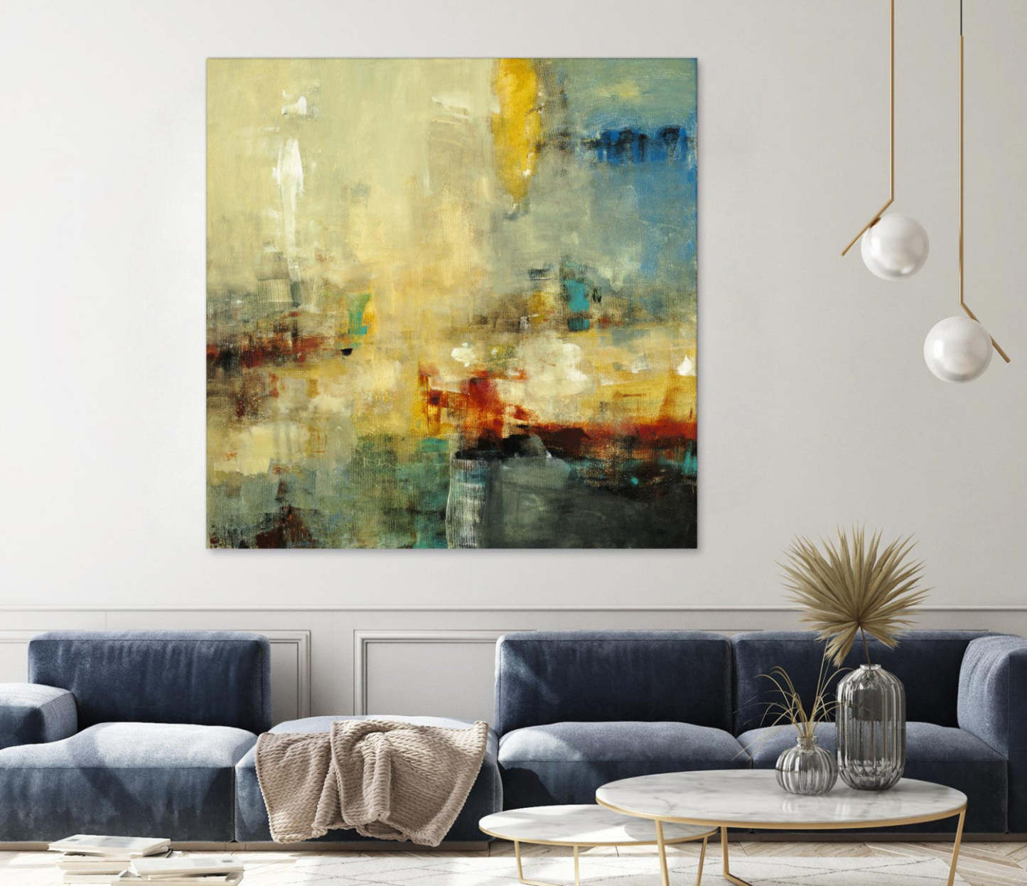 Œuvre d'art murale géante « Look Before You Leap » 54 x 54