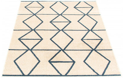 Tapis Anandi ivoire-bleu - 7'10 x 10'2|Carpette Anandi ivoire-bleu - 7 pi 10 pox 10 pi 2 po| D2A9N9Q5