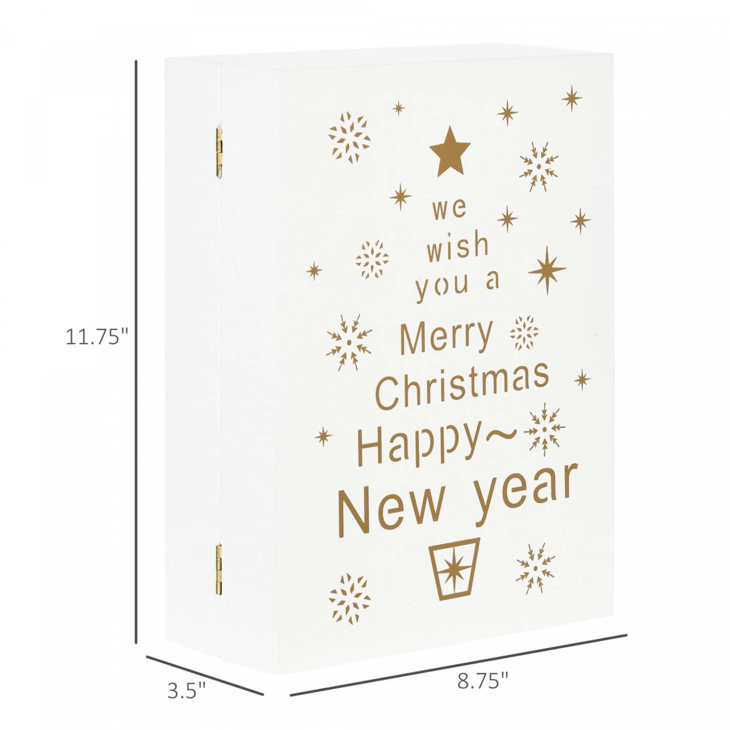 Homcom 24 jours en bois calendrier de l'Avent de Noël livre pour enfant adulte | Homcom Calendrier de l'Avent de Noël en Bois de 24 Jours