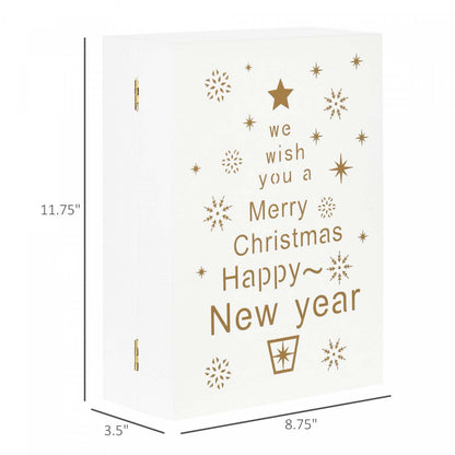 Homcom 24 jours en bois calendrier de l'Avent de Noël livre pour enfant adulte | Homcom Calendrier de l'Avent de Noël en Bois de 24 Jours