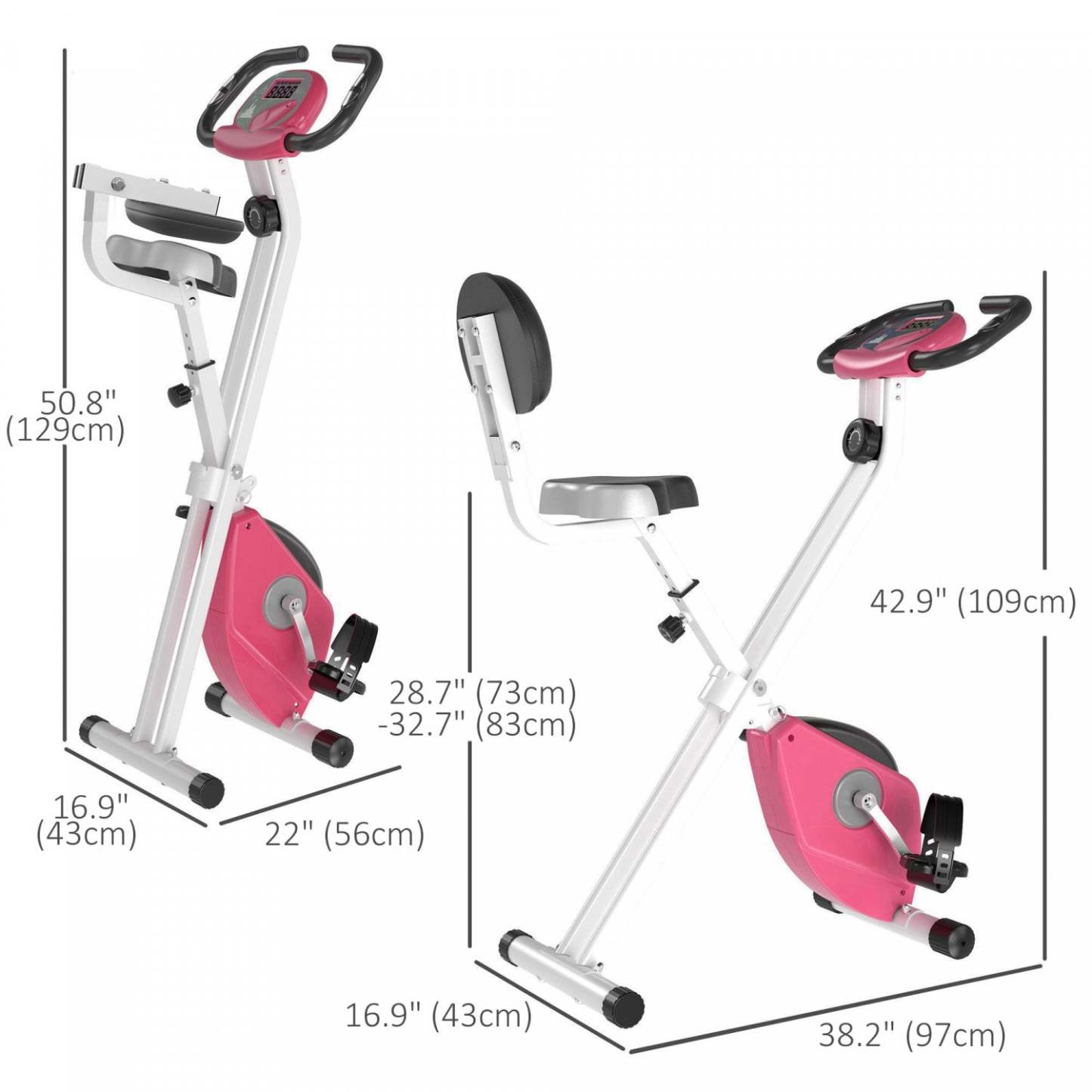 Soozier Vélo D'exercice Pliable Avec 8 Niveaux De Résistance Magnétique|Soozier Vélo D'exercice Pliable Avec 8 Niveaux De Résistance Magnétique