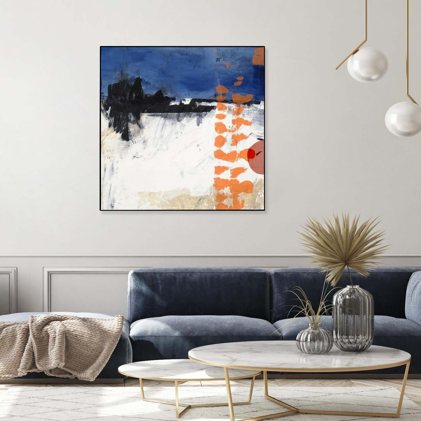 Midnight Rise Ii Canvas Framed Black 20x20 Wall Art|Œuvre d'art murale sur toile encadrée noire « Midnight Rise Ii » 20 x 20