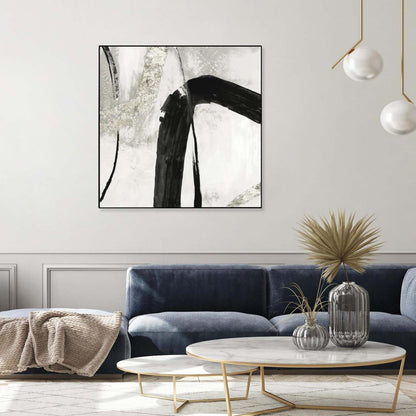Black Ink Ii Canvas Framed Black 20x20 Wall Art|Œuvre d'art murale sur toile encadrée noire « Black Ink Ii » 20 x 20