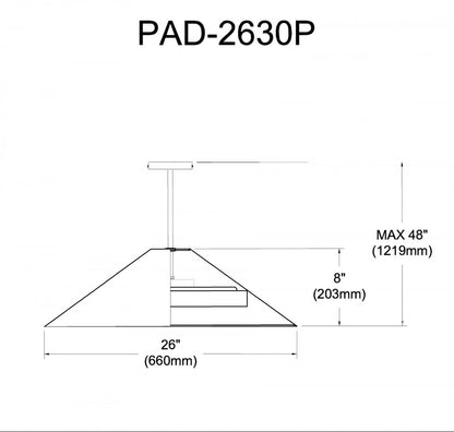 Dainolite Padme Pendant 30w Aged Brass White/Gold Shade Lamp|Luminaire suspendu Padme de Dainolite avec abat-jour blanc et doré, fini laiton vieilli et ampoule de 30 W